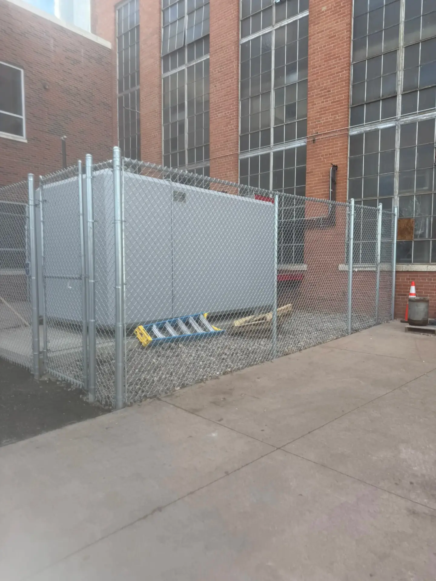 Chain link fence installation